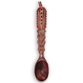 Lingura din lemn cu motive traditionale - 30 cm