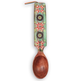 Lingura din lemn cu motive traditionale - 30 cm