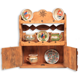 Blidar din lemn masiv maro deschis 50 cm x 56 cm