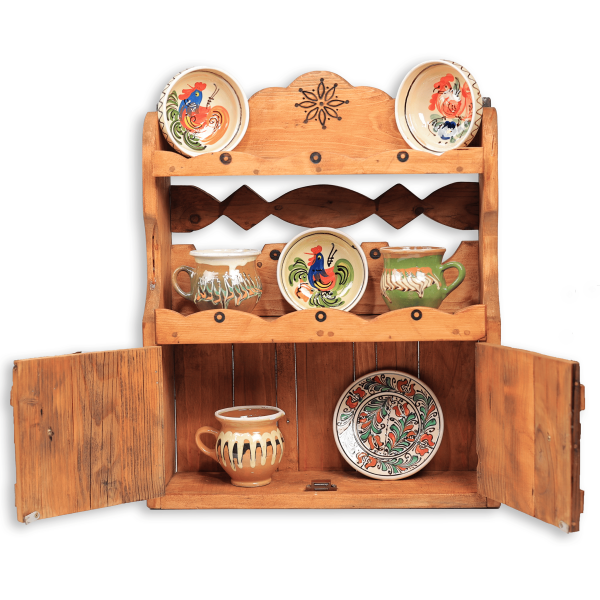 Blidar din lemn masiv maro deschis 50 cm x 56 cm