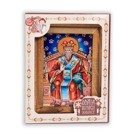 Icoana Sfintei Treimi (decorata pe sticla) 12 cm x 16 cm