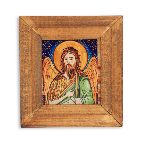 Icoana cu Sfantul Ioan Botezatorul (decorata pe sticla) - 10cm x 12cm