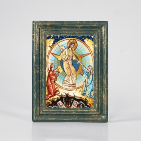 Icoana Invierea Mantuitorului Hristos la iad (decorata pe sticla) - 12cm x 16cm