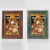 Icoana Maicii Domnului cu Pruncul Iisus Hristos (decorata pe sticla) - 12cm x 16cm
