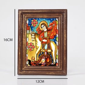 Icoana Sfantul Gheorghe (decorata pe sticla) - 12cm x 16cm