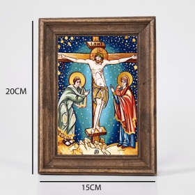 Icoană Rastignirea lui Iisus (decorata pe sticla) - 15cm x 20cm