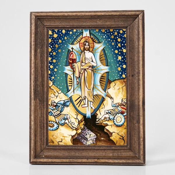 Icoana Inaltarea lui Iisus Hristos (decorata pe sticla) - 15cm x 20cm