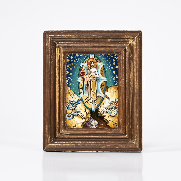 Icoana Inaltarea lui Iisus Hristos (decorata pe sticla) - 10cm x 12cm