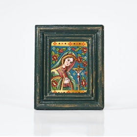 Icoana Tanguirea Maicii Domnului (decorata pe sticla) - 10cm x 12cm