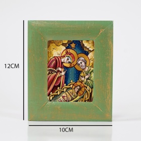 Icoana Nasterea lui Iisus Hristos (decorata pe sticla) - 10cm x 12cm