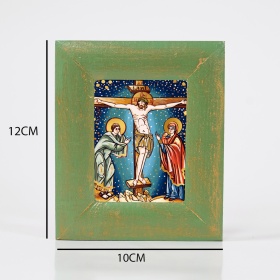 Icoana Rastignirea lui Iisus (decorata pe sticla) - 10cm x 12cm