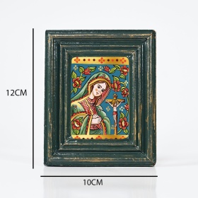 Icoana Tanguirea Maicii Domnului (decorata pe sticla) - 10cm x 12cm