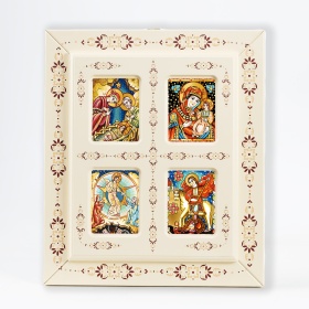 Tablou tip fereastra cu 4 Icoane (decorate pe sticla) - 31cm x 31cm