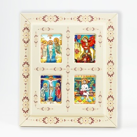 Tablou tip fereastra cu 4 Icoane (decorate pe sticla) - 31cm x 31cm