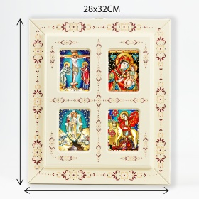 Tablou tip fereastra cu 4 Icoane (decorate pe sticla) - 31cm x 31cm