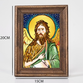 Icoana cu Sfantul Ioan Botezatorul (decorata pe sticla) - 15cm x 20cm