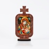 Candela din lemn cu Icoana - Maica Domnului si pruncul - 21 cm x 12 cm