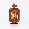 Candela din lemn cu Icoana - Sfantul Mare Mucenic Gheorghe - 21 cm x 12 cm